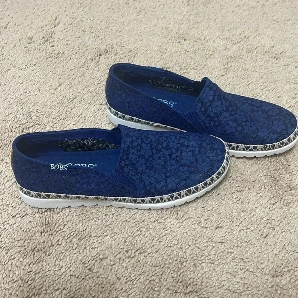 Bobs by Skechers Floral Mesh Flexpadrille 3.0 Slip Ons (Summer Fiesta) Size 6W - Picture 3 of 7